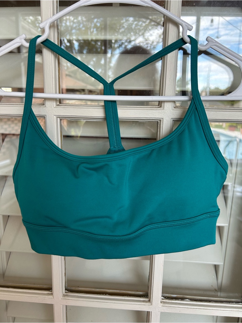 Women’s Strappy Teal Sports Bralette - Light Support